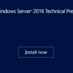 Windows 2016 install
